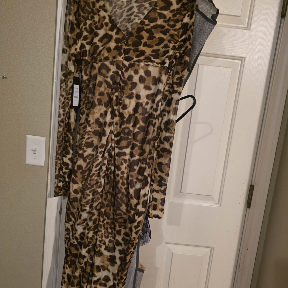 bebe Leopard Print Jumpsuit